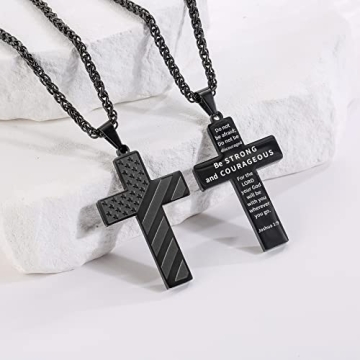 Black Cross Necklace for Boys by DuoDiner