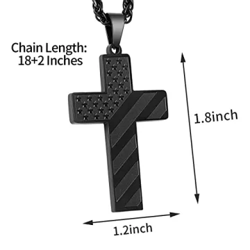 Black Cross Necklace for Boys by DuoDiner