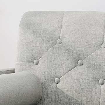 Christopher Knight Home Nour Fabric Mid-Century Modern Club Chair, Light Gray, Natural, 38.25D x 30.5W x 33H in