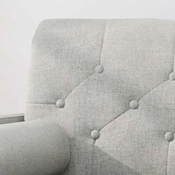 Christopher Knight Home Nour Fabric Mid-Century Modern Club Chair, Light Gray, Natural, 38.25D x 30.5W x 33H in