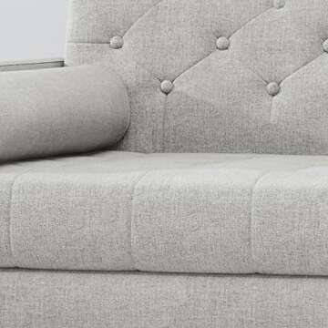 Christopher Knight Home Nour Fabric Mid-Century Modern Club Chair, Light Gray, Natural, 38.25D x 30.5W x 33H in