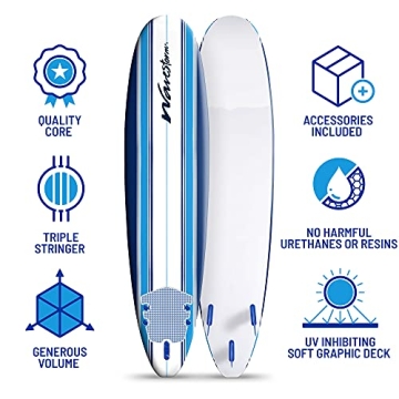 Wavestorm 8ft Classic Surfboard for All Skill Levels