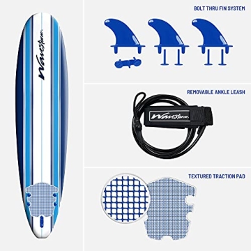 Wavestorm 8ft Classic Surfboard for All Skill Levels