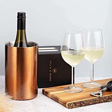 Villa & Marx Wine Chiller - Elegant Champagne Bucket with Premium Box - Insulated Wine Bottle Cooler...
