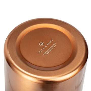 Villa & Marx Wine Chiller - Elegant Champagne Bucket with Premium Box - Insulated Wine Bottle Cooler Without Ice - Double Walled Wine Chiller Bucket, Fits and Cools All Bottles (Copper)