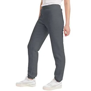 Hanes Women's EcoSmart Cinched Cuff Sweatpants, Slate Heather, Small