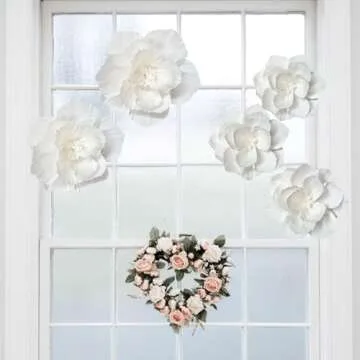 ANSOMO White 3D Paper Flowers for Events and Decor