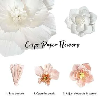 ANSOMO White 3D Paper Flowers for Events and Decor