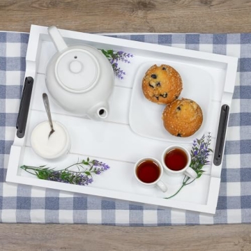 AuldHome Rustic Wood Serving Tray Perfect for Farmhouse Decor