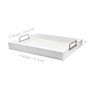 AuldHome Rustic Wood Serving Tray Perfect for Farmhouse Decor