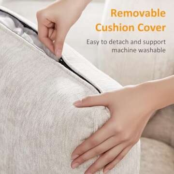 VANOMi Modular Sectional Sofa, Convertible Sofa Couch Modular Sofa with Ottoman, Sectional Sofas for Living Room Small Apartments (Beige, U Shape)