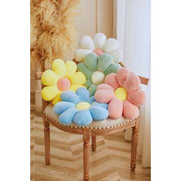 Solaka Stretch Plush Flower-Shaped Throw Pillow Cushions for Sofa Office Sedentary Leisure and Comfo...