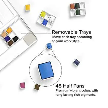 GenCrafts Watercolor Palette 24 Colors with Brush Pens