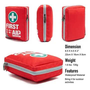 General Medi First Aid Kit - Small Compact First Aid Kit Bag(175 Piece) - Reflective Bag Design- Includes Instant Cold Pack, Emergency Blanket for Travel, Home, Office, Vehicle,Camping