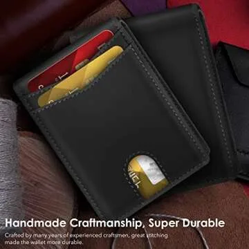GAOCHALE Minimalist AirTag Wallet for Men in Leather