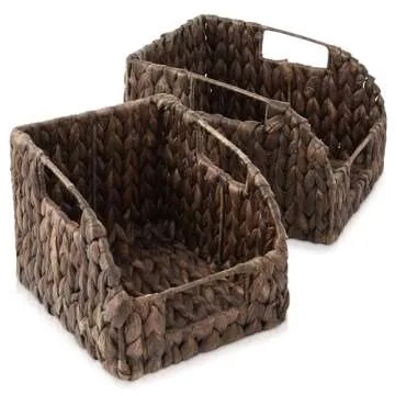 Casafield Water Hyacinth Pantry Baskets Set for Home Organization