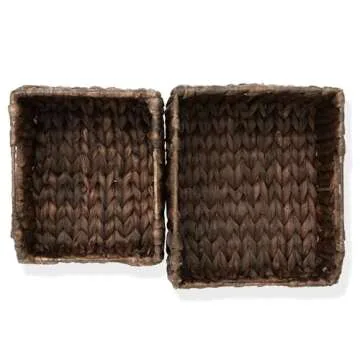 Casafield Water Hyacinth Pantry Baskets Set for Home Organization
