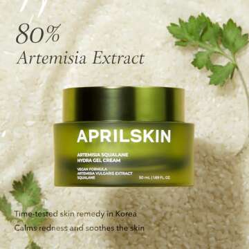 APRILSKIN Artemisia Squalane Hydra Gel Cream | Dry, Sensitive, Acne-Prone Skin | Vegan, Cruelty Free, Low pH, Soothing & Firming up | 50 ml | No sulfates and Artificial Fragrance