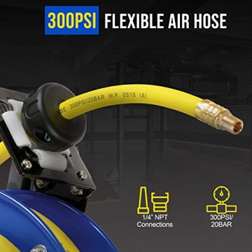 Goodyear 25ft Air Hose Reel Premium SBR Durable Construction