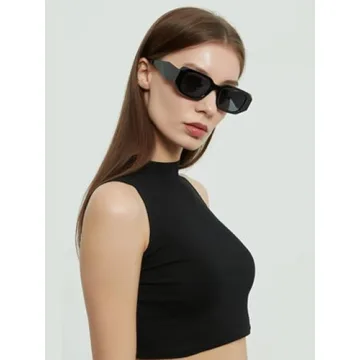 Trendy DUPER Retro Rectangle Black Sunglasses for All