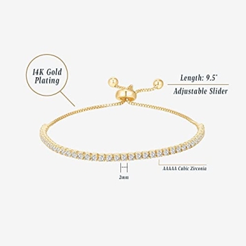 PAVOI Gold Plated Tennis Bracelet in Rose Gold
