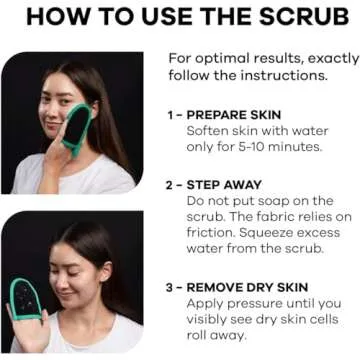 Dermasuri Deep Exfoliating Face Mitt - Scrubber, Dead and Dry Skin Remover for Men and Women - Exfoliator Gloves for Shower and Dry Use - ( 1 Pack)