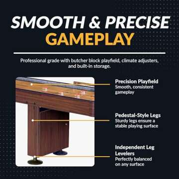 Hathaway Challenger 12 Ft Shuffleboard Table for Fun