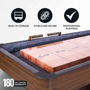 Hathaway Challenger 12 Ft Shuffleboard Table for Fun