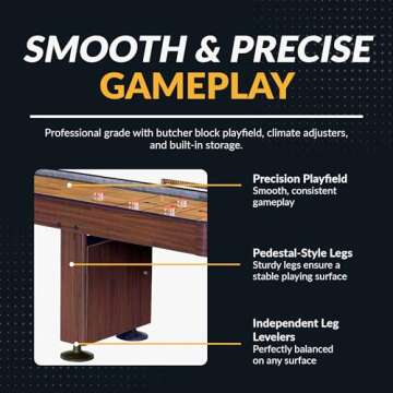 Hathaway Challenger 12 Ft Shuffleboard Table for Fun