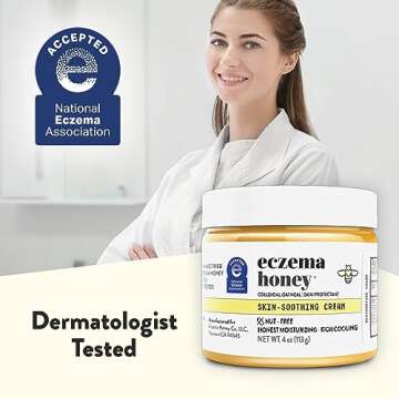 ECZEMA HONEY Nut-Free Original Skin-Soothing Cream - Honey Lotion For Dry & Sensitive Skin - Natural Eczema Cream for Adults & Kids - Itchy Relief Cream for Eczema, Psoriasis, Dermatitis & More (4 Oz)
