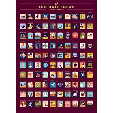 100 Dates Scratch-Off Poster Couple Adventure Challenge