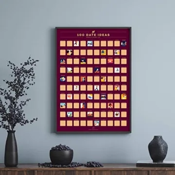 100 Dates Scratch-Off Poster Couple Adventure Challenge