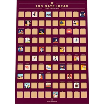 100 Dates Scratch-Off Poster Couple Adventure Challenge