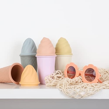 Travel-Friendly Silicone Ice Cream Sand Toys Set of 4