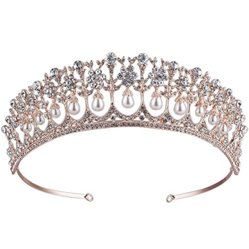 CROWN GUIDE Crystal Rhinestone Queen Bride Tiara Crown for Women Girls Headdress Vintage Bridal Birt...