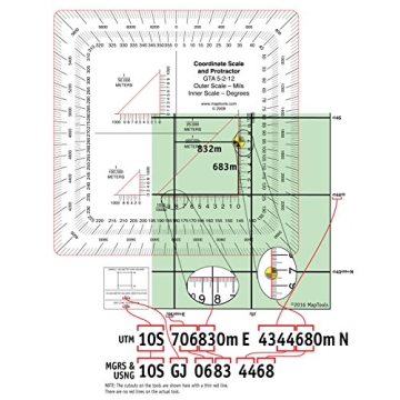 MapTools Military Style UTM MGRS Coordinate Scale Protractor