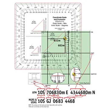 MapTools Military Style UTM MGRS Coordinate Scale Protractor