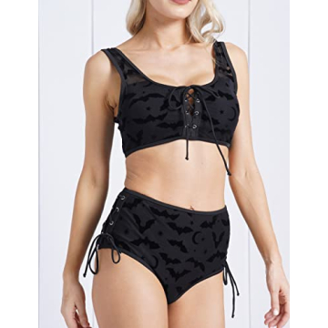 Stylish DRESSFO Women's High Waisted Bikini Set for Summer