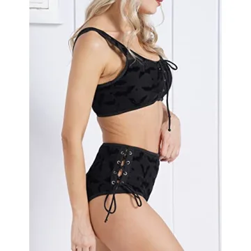 Stylish DRESSFO Women's High Waisted Bikini Set for Summer