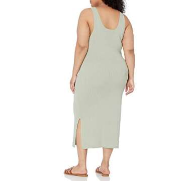The Drop Women's Yasmin Side Slit Midi Sweater Tank Dress, Desert Sage, M