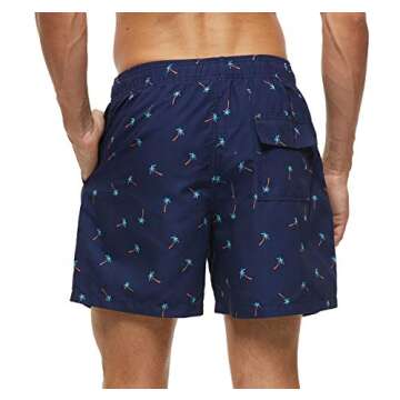 Stylish SILKWORLD Men's Swim Trunks Quick Dry Beach Shorts with Pockets