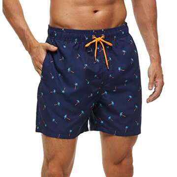 SILKWORLD Men's Quick Dry Swim Trunks with Pockets