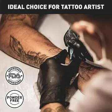 OKIAAS Black/Pink Vinyl Gloves Disposable Latex Free, Food Safe, Powder Free, 5 Mil Thickened for Cooking, Cleaning, Food Prep, Baking, Hair Dye, Tattoo, Large, 50 Count