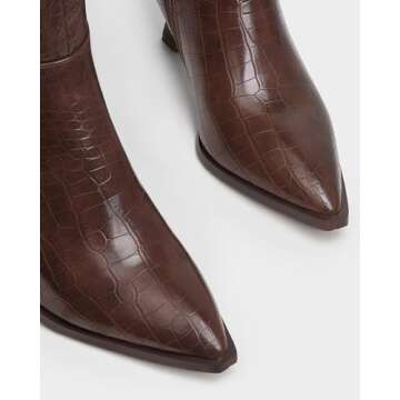 MUCCCUTE Brown Knee High Boots for Women with Kitten Heel