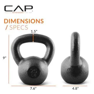 CAP Barbell Black Cast Iron Kettlebell | 25 Pounds