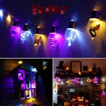 Halloween Bulb String Lights - 12 LED Battery Operated