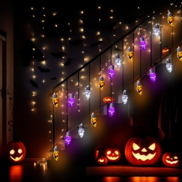 Halloween Bulb String Lights - 12 LED Battery Operated
