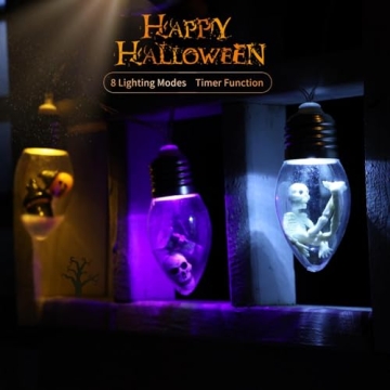Halloween Bulb String Lights - 12 LED Battery Operated