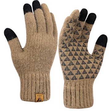 Vgogfly Winter Knit Gloves Warm Full Fingers Men Women with Upgraded Touch Screen - Anti-Slip Glove ...