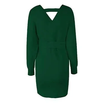 Elegance Meets Comfort in Mansy Batwing Sweater Dress